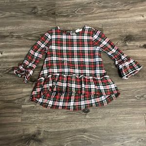 Girls medium (8) plaid ruffle High/low blouse from Gap.